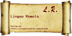 Linges Romola névjegykártya